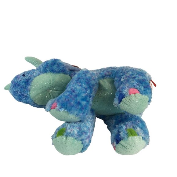 Wild Republic Sweet n Sassy Triceratops Plush Blue 12" Sparkle Stuffed Animal - Picture 5 of 9